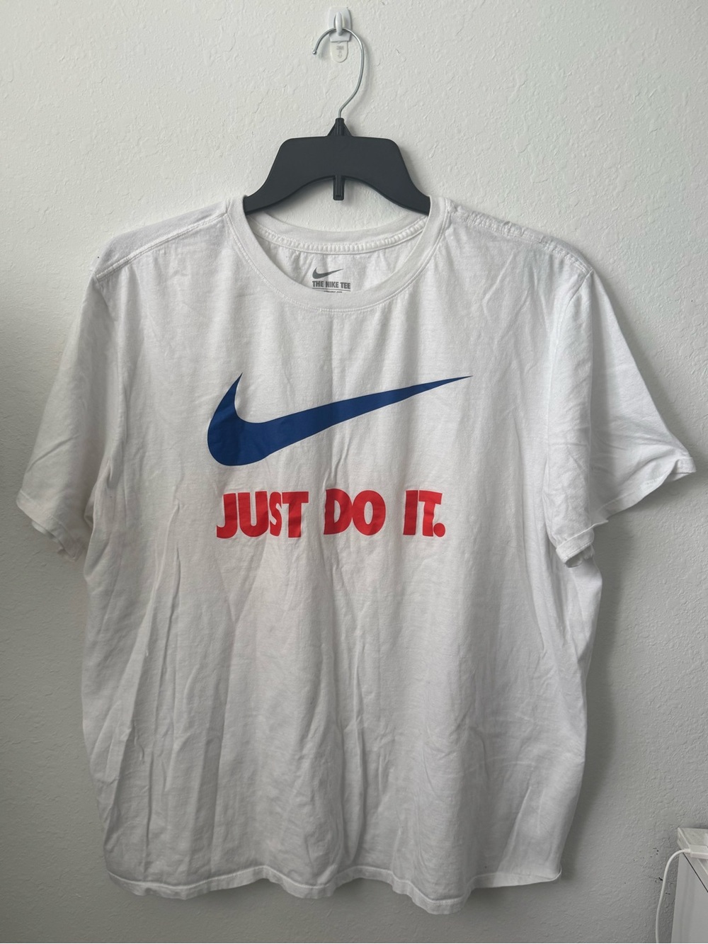 Nike (Just Do It) White Cotton T Shirt Size XXL
